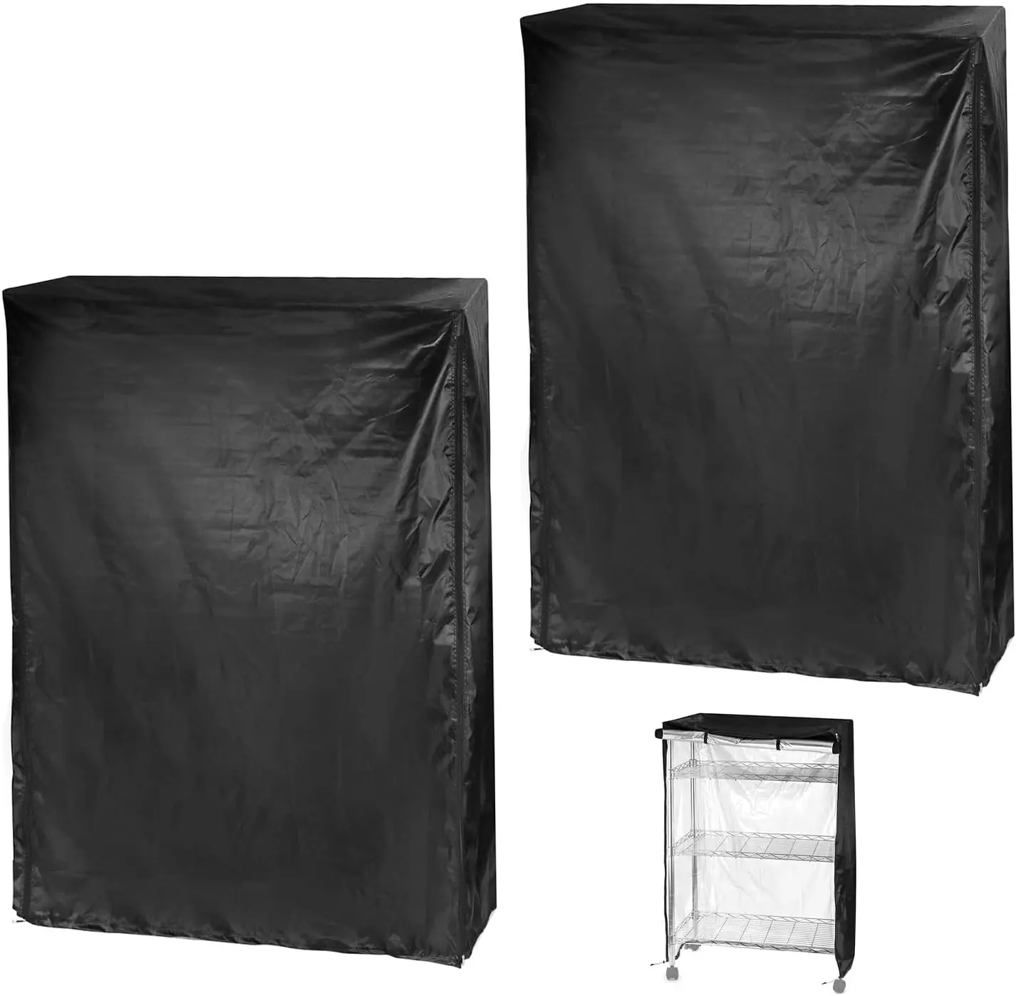 

Чехол для стеллажа, чехол для проволочного стеллажа 48"x18"x72", ткань Оксфорд 210D, для поддержания чистоты стеллажа, 2 шт., черный