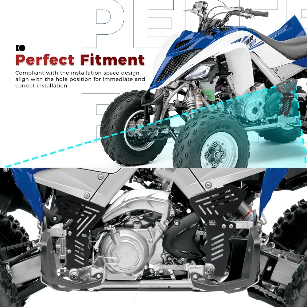 غطاء حماية للإطار الأسود الحديدي ATV متوافق مع ياماها رابتور 700 2008-2025 700R 2009-2024 2025 غطاء يسار ويمين