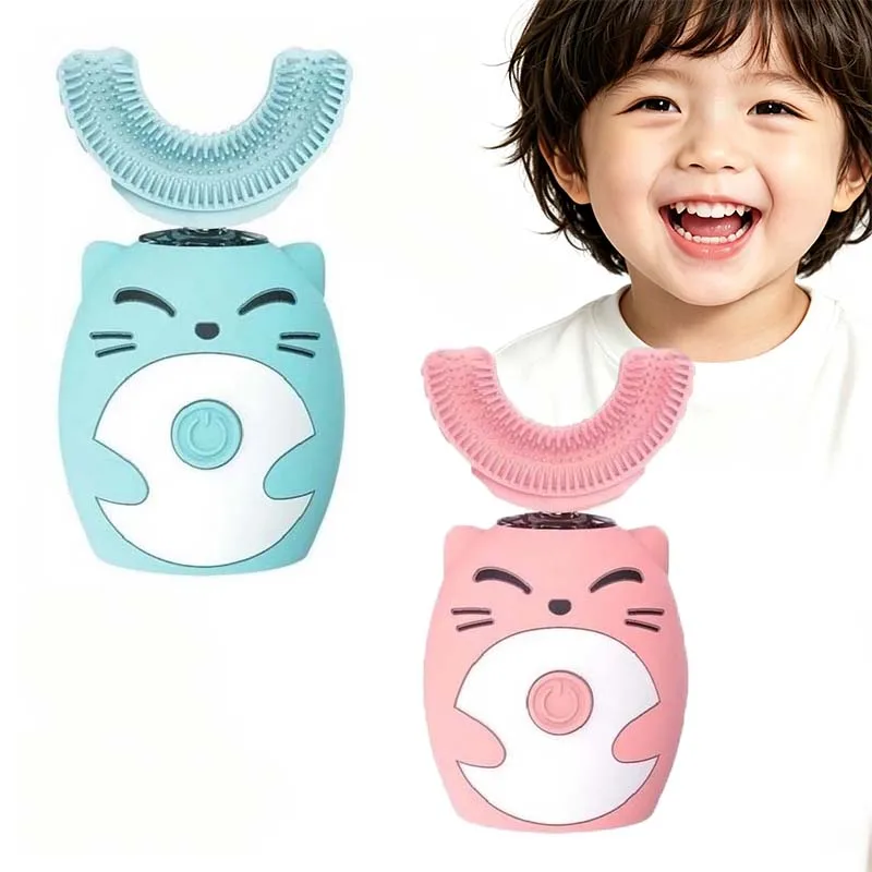

Kids U-shaped Sonic Rechargeable for Children 360 Degrees Smart Cleaning Teeth Whitening Household Use IPX7
