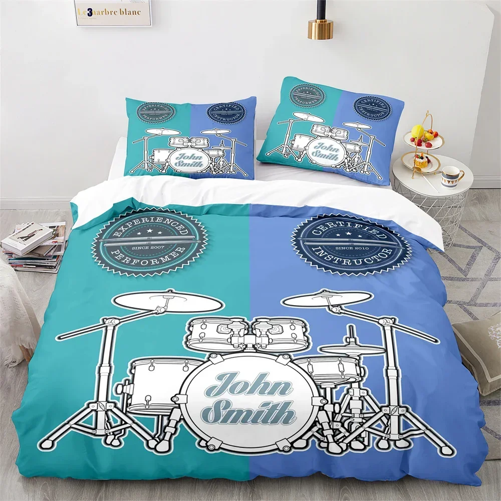 

Drum Kit Rock Musical Style Comfortable Duvet Quilt Cover Pillowcase Bedding Set Children Bedroom Decoration Home Textile