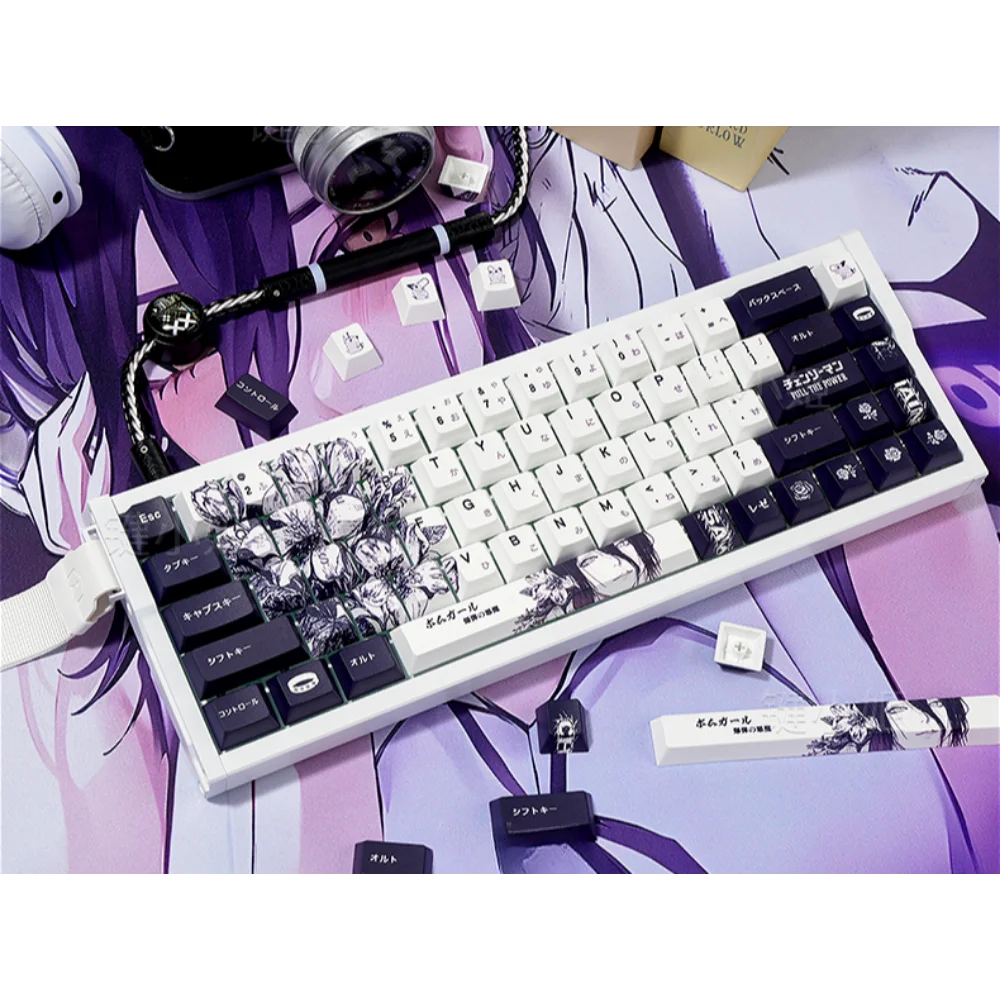 138 Keys 3.0 Lace Anime Keycaps Cherry PBT Japanese Personalized Keycaps for Mx Switch Mechanical Keyboard Wooting Mega Lion ATK