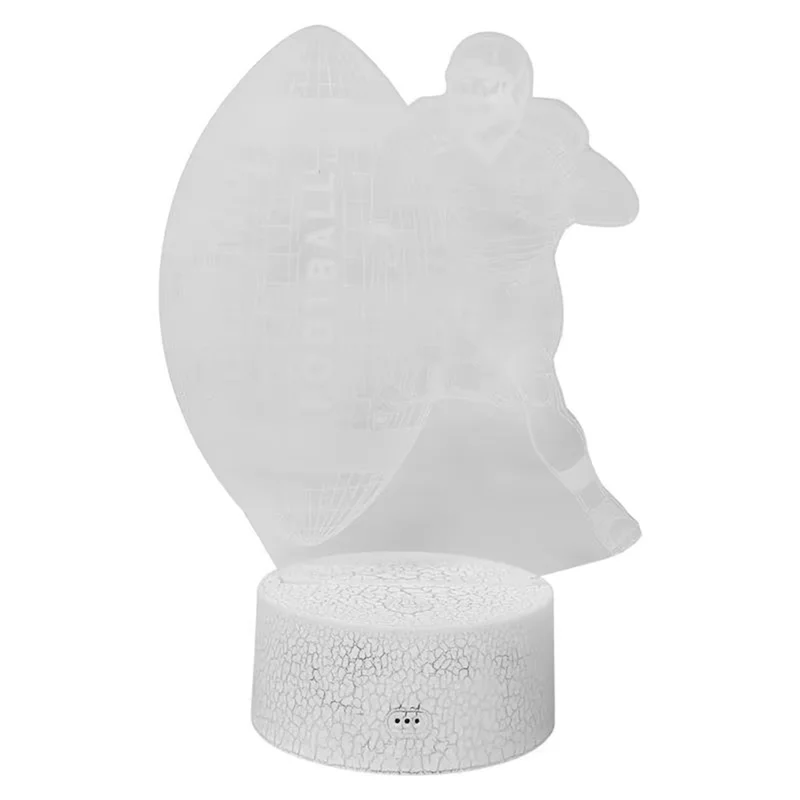 LED Football Light 3D Visual Effects Acrylic Football Sign Lamp 16 Colors Changing Energy Saving Night Light For Kid-A79G