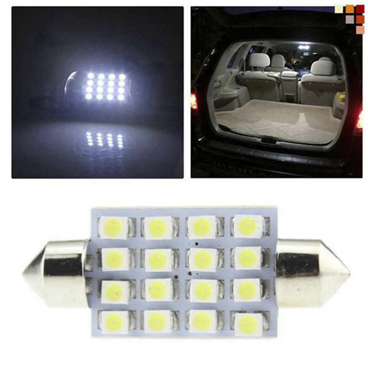 YDSC 14-teiliges LED-Innenpaket-Set für T10 36 mm Kuppel-Kennzeichenbeleuchtung, weiße Parkbeleuchtung, Glühbirne, automatische Türlampe
