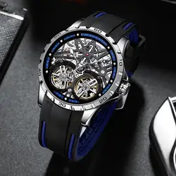 Mark Fair whale Herren uhr voll automatische mechanische Armbanduhr ausgehöhlt wasserdichte Uhren gebrochen Tourbillon beobachten 6210