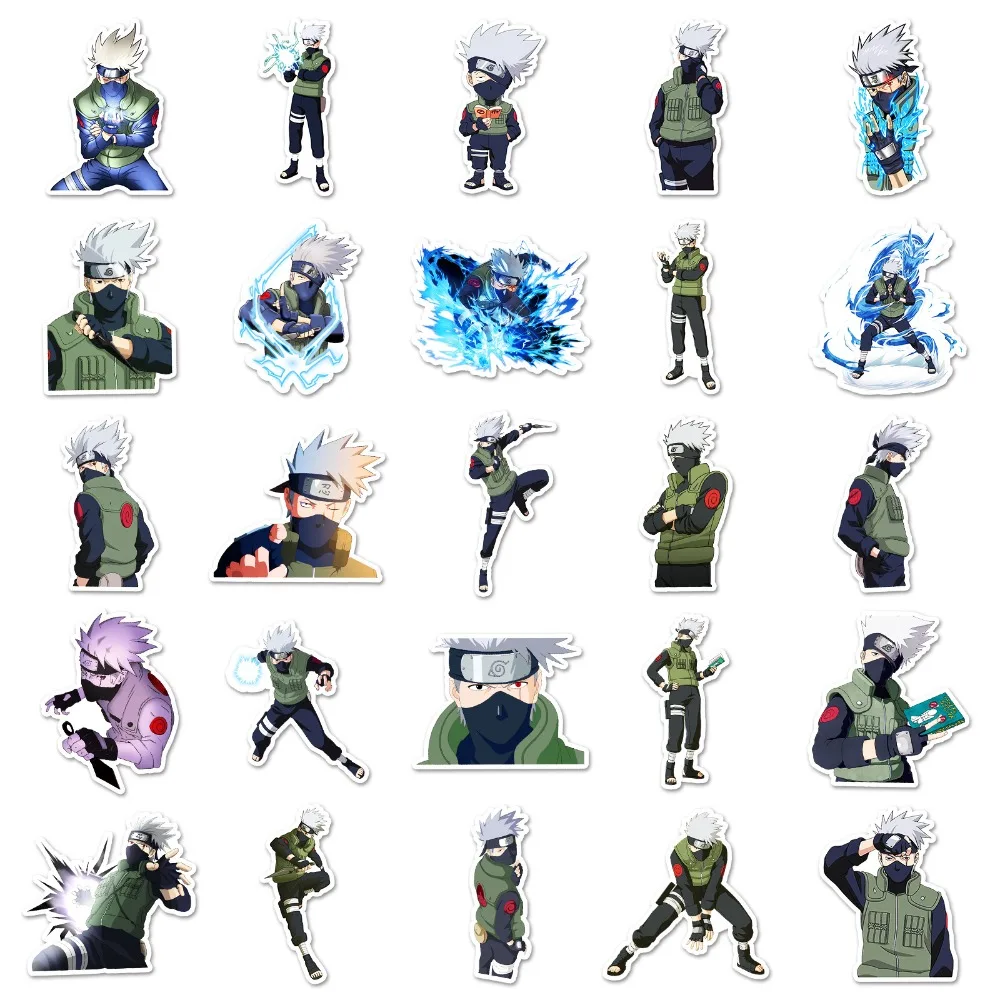 50pcs Anime Naruto Hatake Kakashi‌ Graffiti Stickers Suitcase Stationery Laptop Computer Guitar Cell Phone DIY Decorate Decals