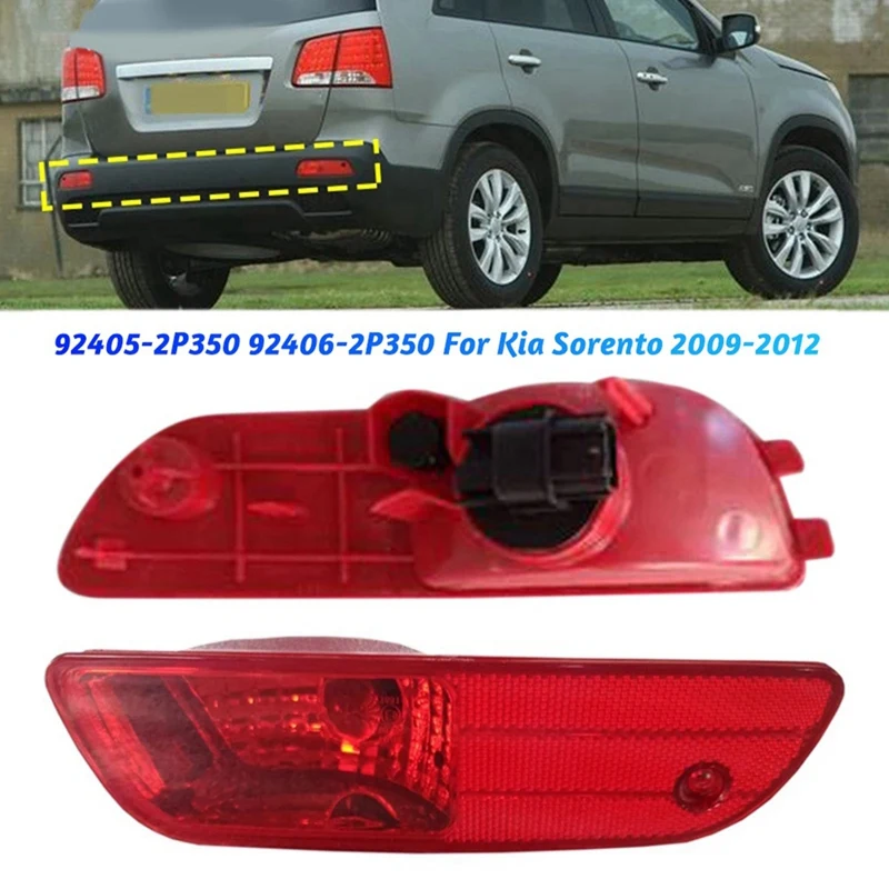 

1Pair Rear Bumper Reflector Lights Warning 92405-2P350 92406-2P350 For Kia Sorento 2009-2012 Fog Stop Turn Signal Lamp Parts