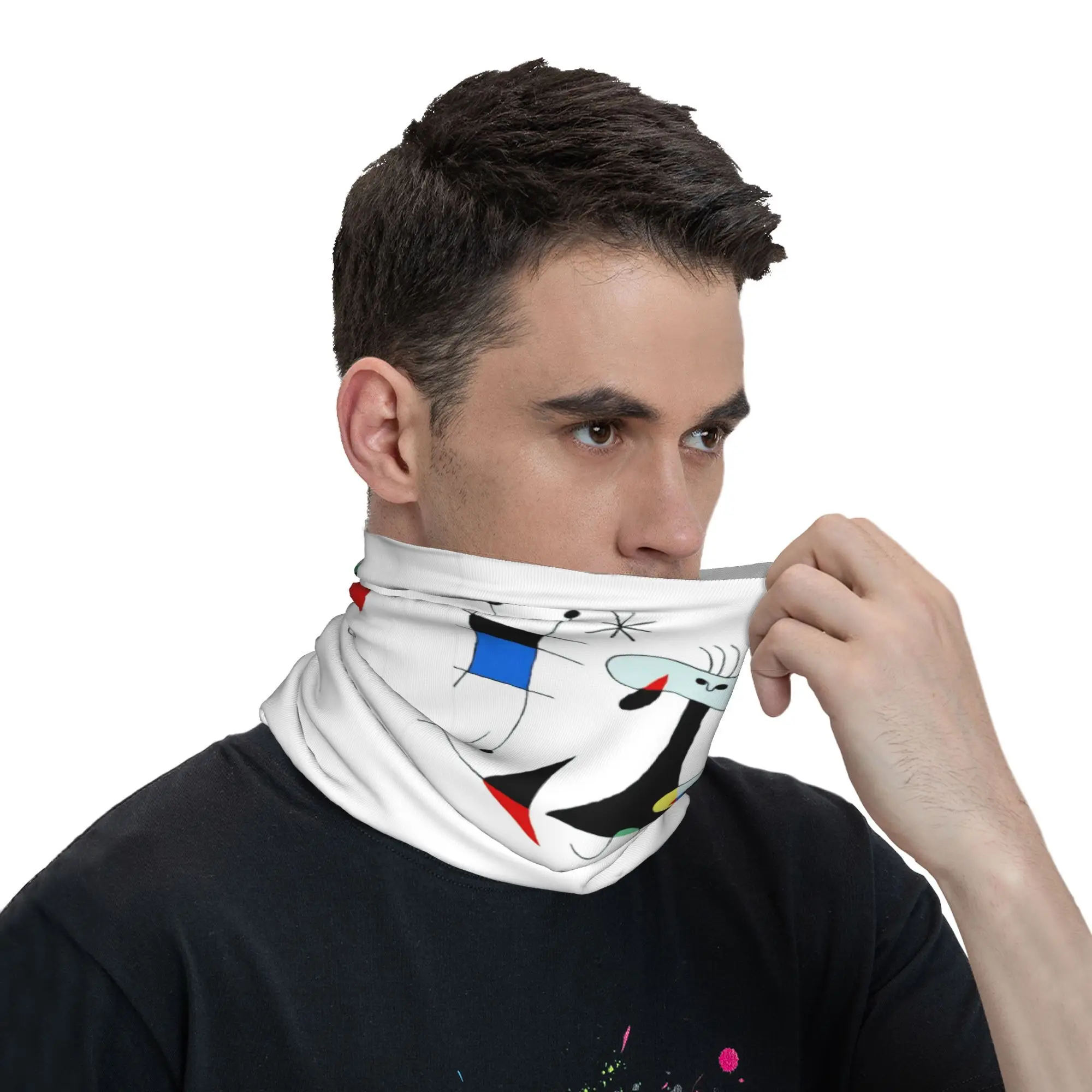 ジョアン・ミロ抽象シュルレアリスムバンダナネックカバープリントマジックスカーフ暖かい目出し帽サイクリングユニセックス大人冬