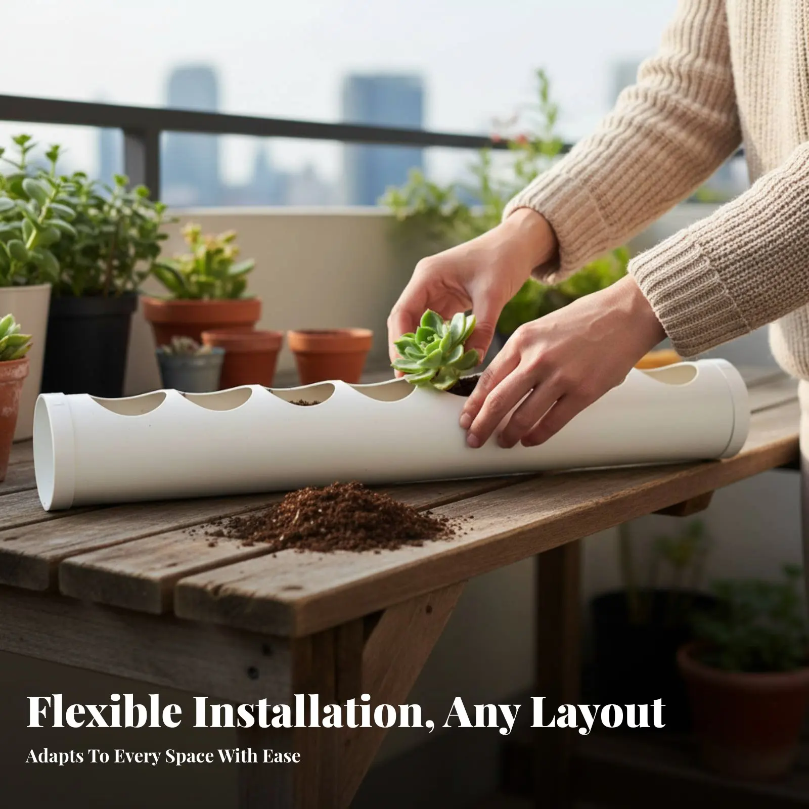 

Railing Planter Box Space-Saving Flower Pot Multi-Functional Decorative for Apartment Dwellers, Homeowners, Balcony, Patio, Deck