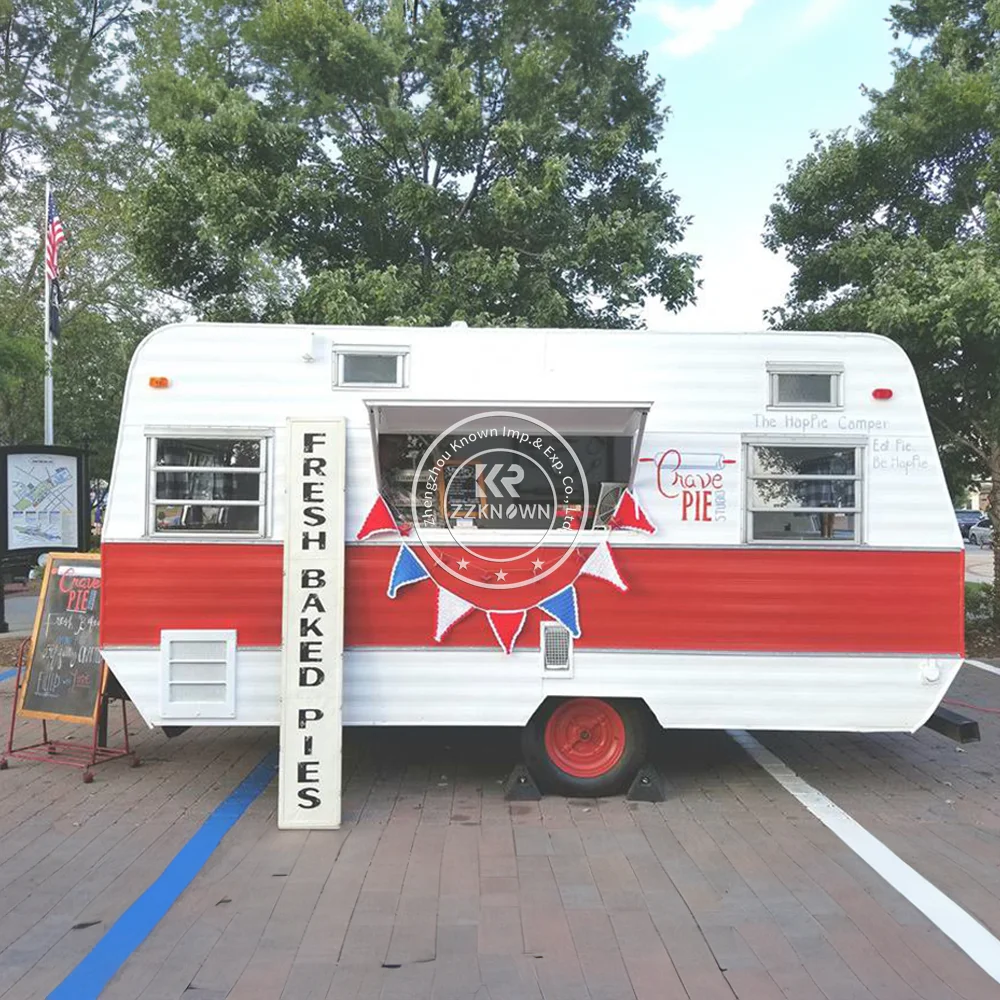 Street Hot Dog Truck Mobile Kitchen Fully Equipped Concession Food Truck Trailer Coffee Snack Cart Ice Cream Vending Cart