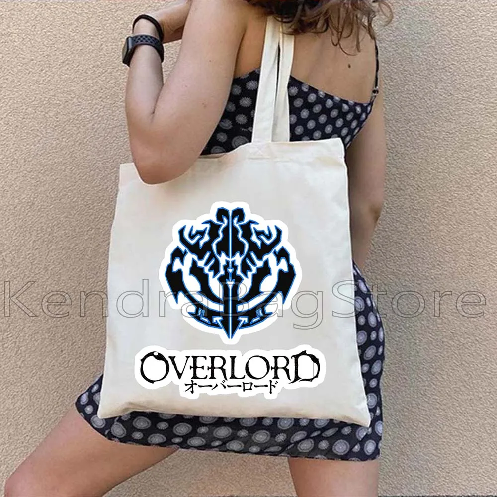 Japan Anime Overlord Ainz Ooal Gown Pack Albedo Cute Manga Momonga Fan Gifts Canvas Shoulder Tote Bag Harajuku Shopper Handbag