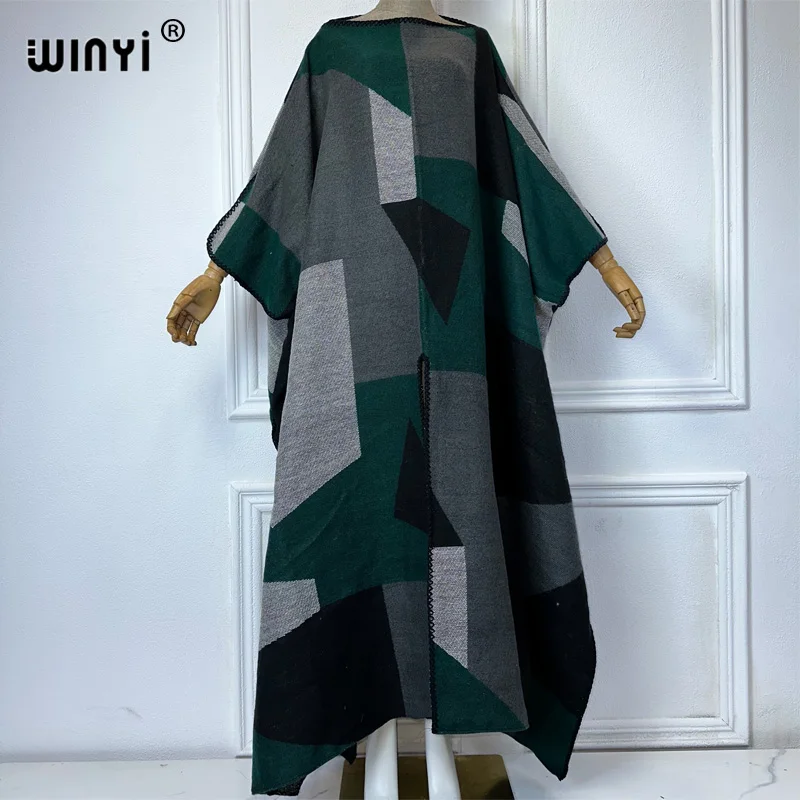 WINYI Africa winter long cloak holiday kaftan evening long dresses Elegant robe African Women Caftan women abaya dubai luxury