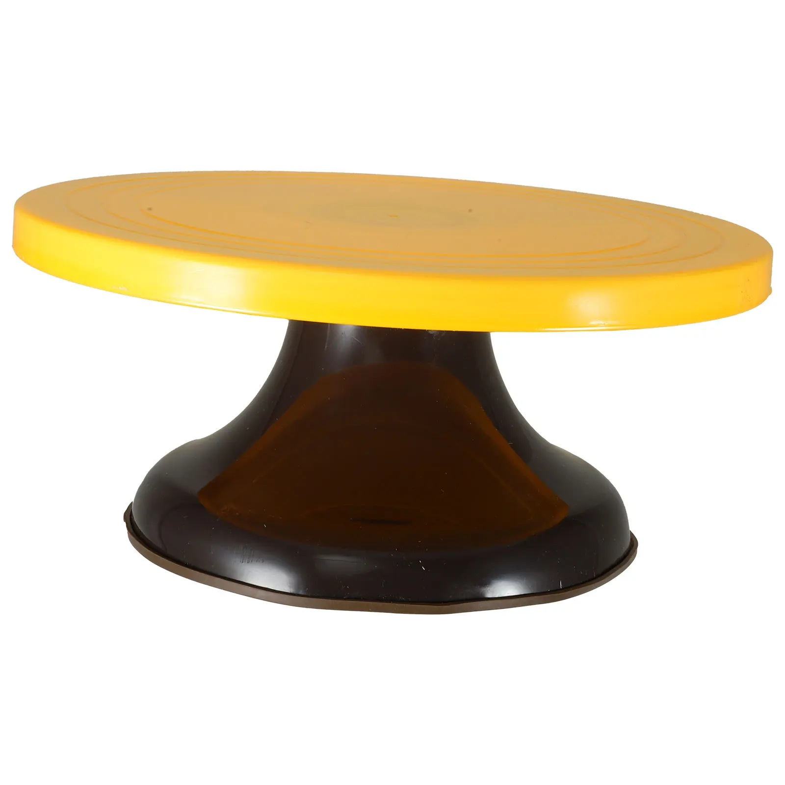 

10 Inch Cake Turntable Plastic DIY Tool Yellow Smooth Easy Clean Stable Base Non Skid Cake Decorating Revolving
