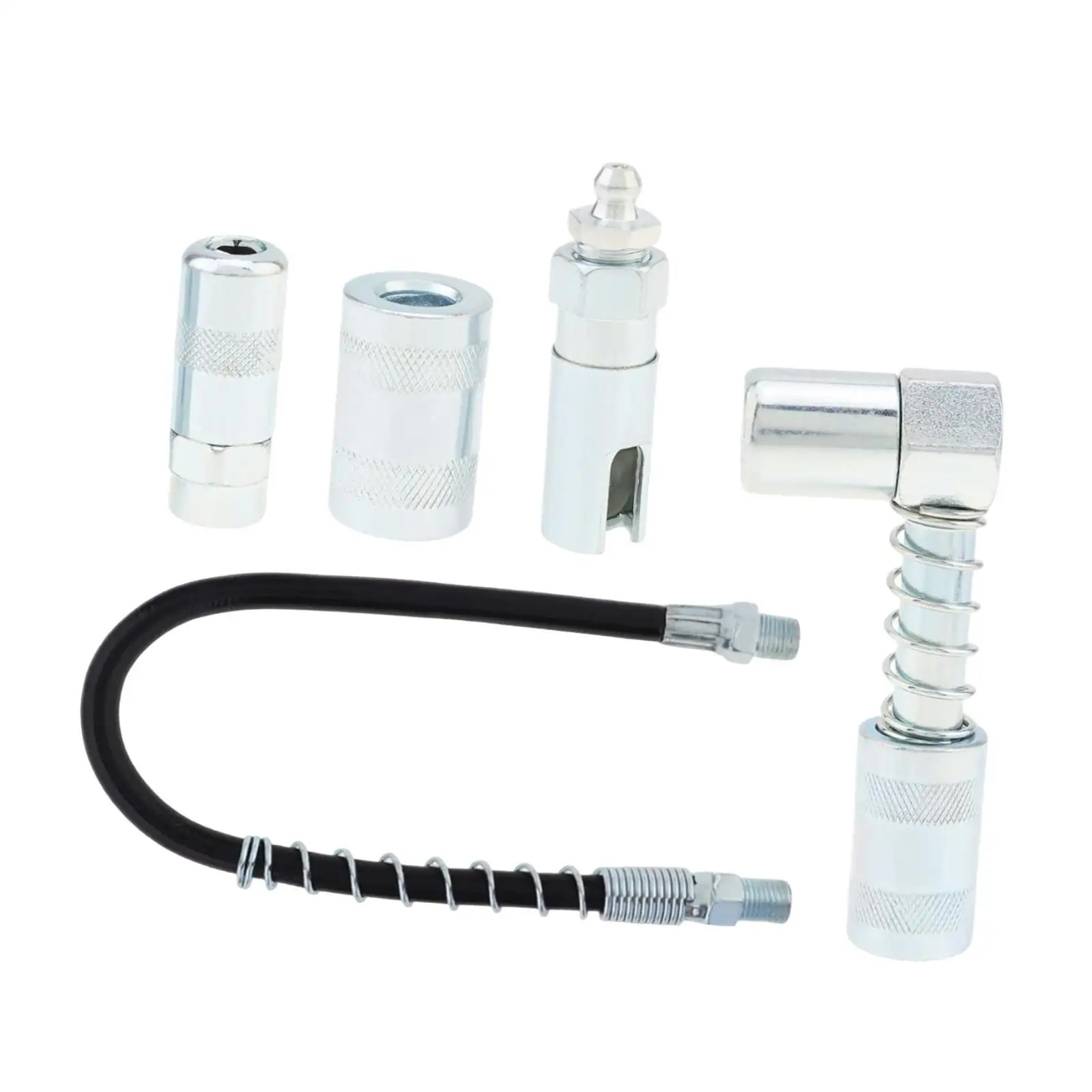 

Vehicle Grease Coupler Kit Heavy Duty Carbon Steel Quick Connect Flexible Hose Accessory for Maintenance Garage Tools