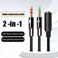 Répartiteur de convertisseur Audio de Microphone d'écouteur pour ordinateur 3.5mm femelle à 2 double 3.5mm mâle écouteur micro Audio séparateur en Y 1