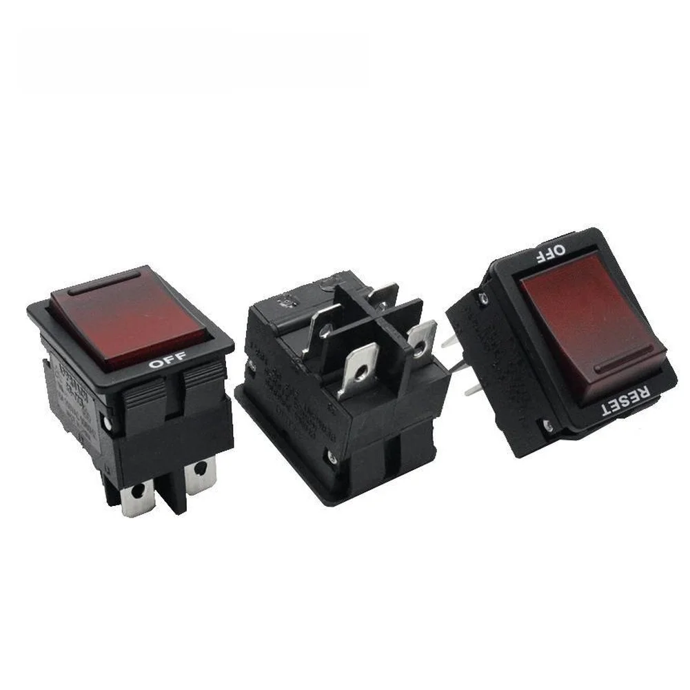 1pc 2 In 1 Circuit Breaker Switch Current Overload Protector Switch 4 Pins For Electrical Equipment Accessories