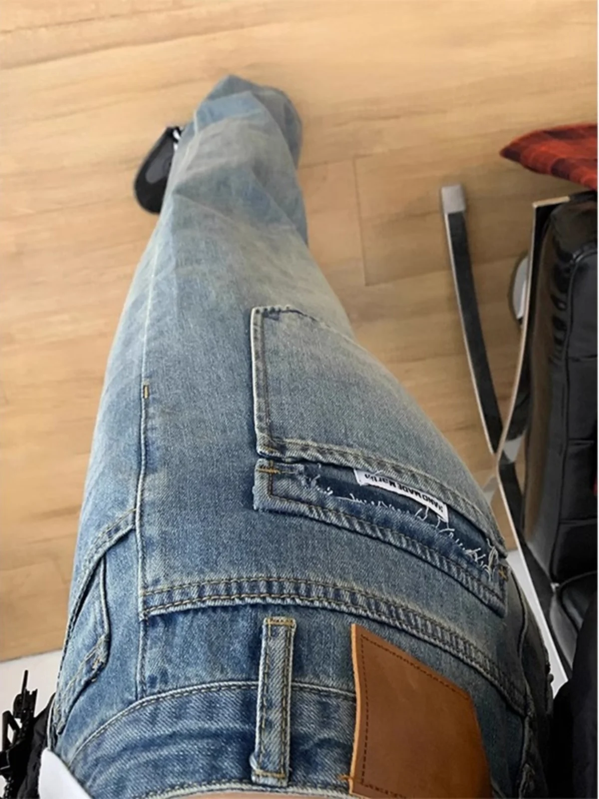 

High Waist Wide Leg American Retro Straight Jeans Women's Spring New plus Size Loose Slimming Floor-Length Pants
