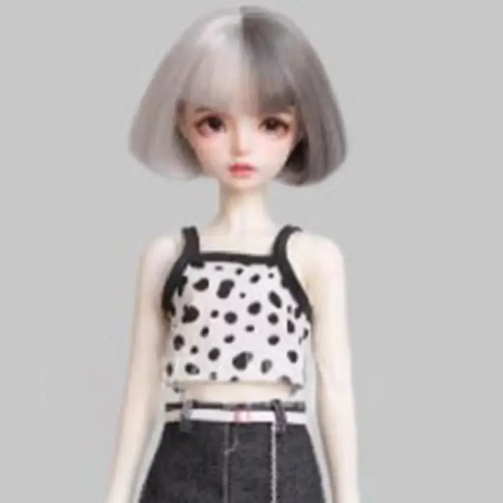 

Модная кукольная футболка, жилет, мини с поясом, юбка с боковым отверстием, аксессуары «сделай сам», милая кукольная джинсовая юбка для кукол 1/4 1/6, BJD