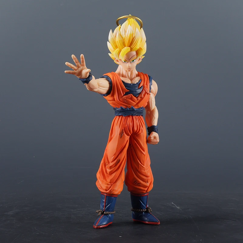 24.5cm Dragon Ball Goku Super Saiyan 2 Standing Position Anime Figure Model Gk Statue Collection Ornament Toy Kids Birthday Gift