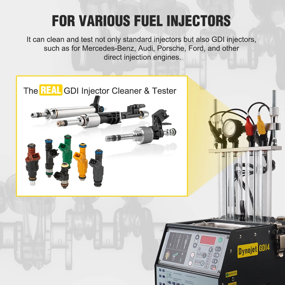 Intelligent Car GDI Fuel Injector Cleaner & Tester Cleaning Machine Ultrasonic Cleaner 4-Cylinders 110V 220V - Dynojet GDI4