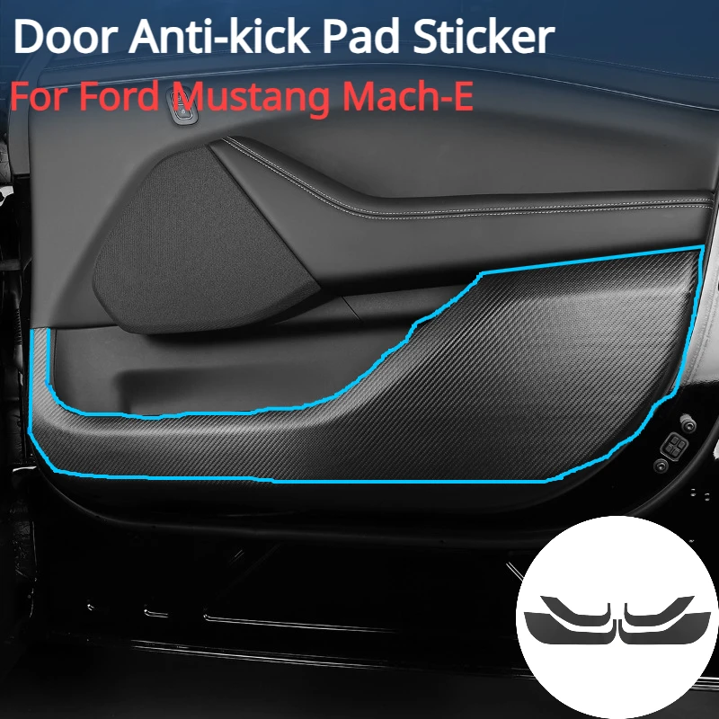 

For Ford Mustang Mach-E Door Anti-kick Pad Stickers Anti-Dirty Leather Protective Cover Film Kids Anti Kick Mat Car Interior