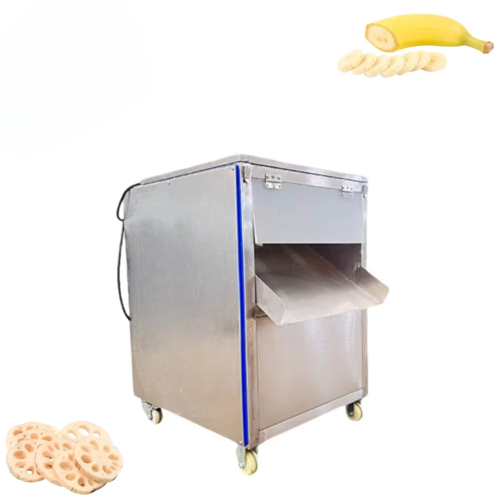 Automatic Industrial Stainless Steel Banana Potato Plantain Chips Slicer Machine Motor Electric High Efficiency Slicing