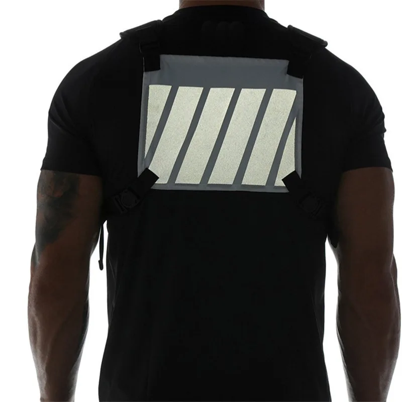 Running Bag Men Sport Chest Rig Vest Gym Training Waist Pack Hip Hop Streetwear Tactical Phone Holder Fitness Accessories Bag