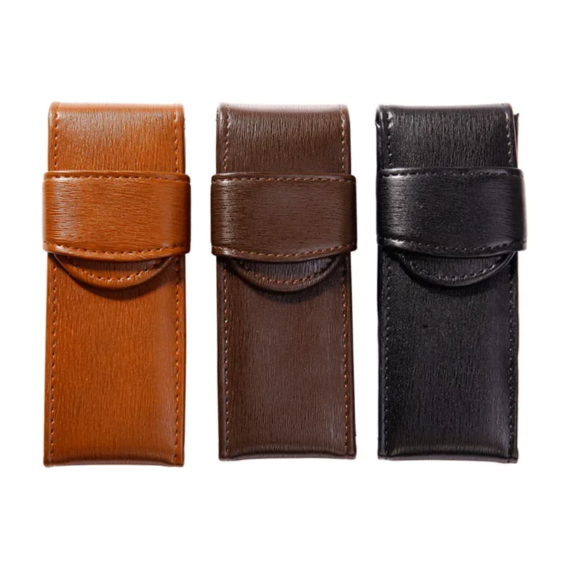 Feder mäppchen Stift Tasche Echt leder Qualität gewaschen Rindsleder schwarz/Kaffee Stift Tasche/Halter