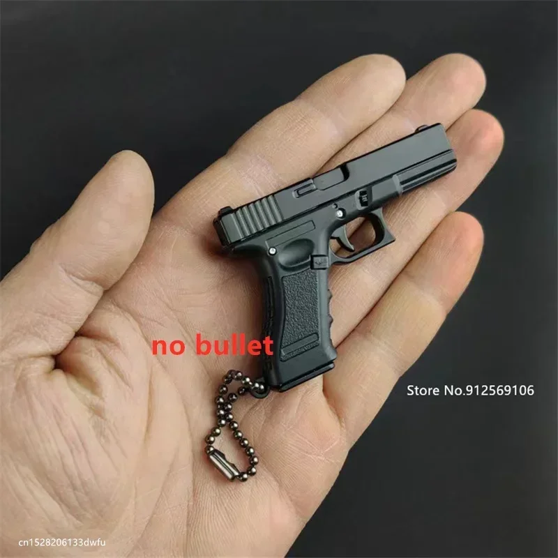 Metal Material 1:3 Glock 17 Pistol Toy Gun Miniature Model Keychain Full Metal Shell Throwing Alloy Boy\'s Favorite Birthday Gift