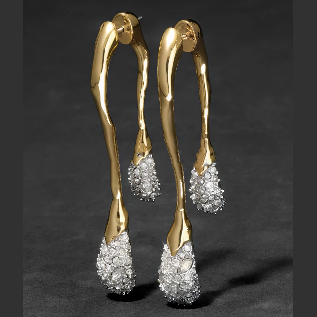 2026 Europe Fashion Water Drop Crystal Zircon Gold Silver Long Earrings Women Top Quality Jewelry