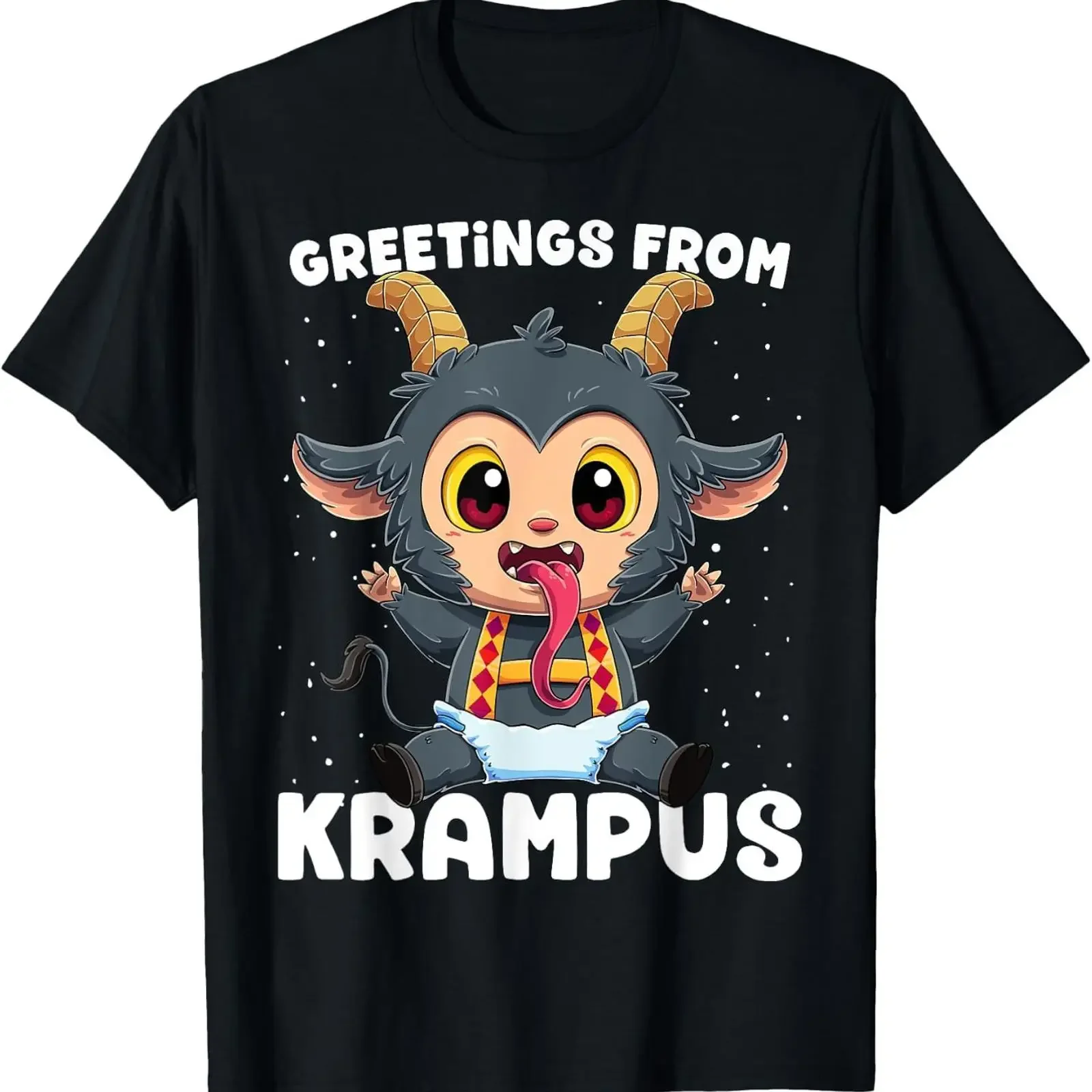 Greetings From Krampus T Shirt Germanic Christmas Demon vintage Washed streetwear Stylish graphic Stretched Casual Unisex