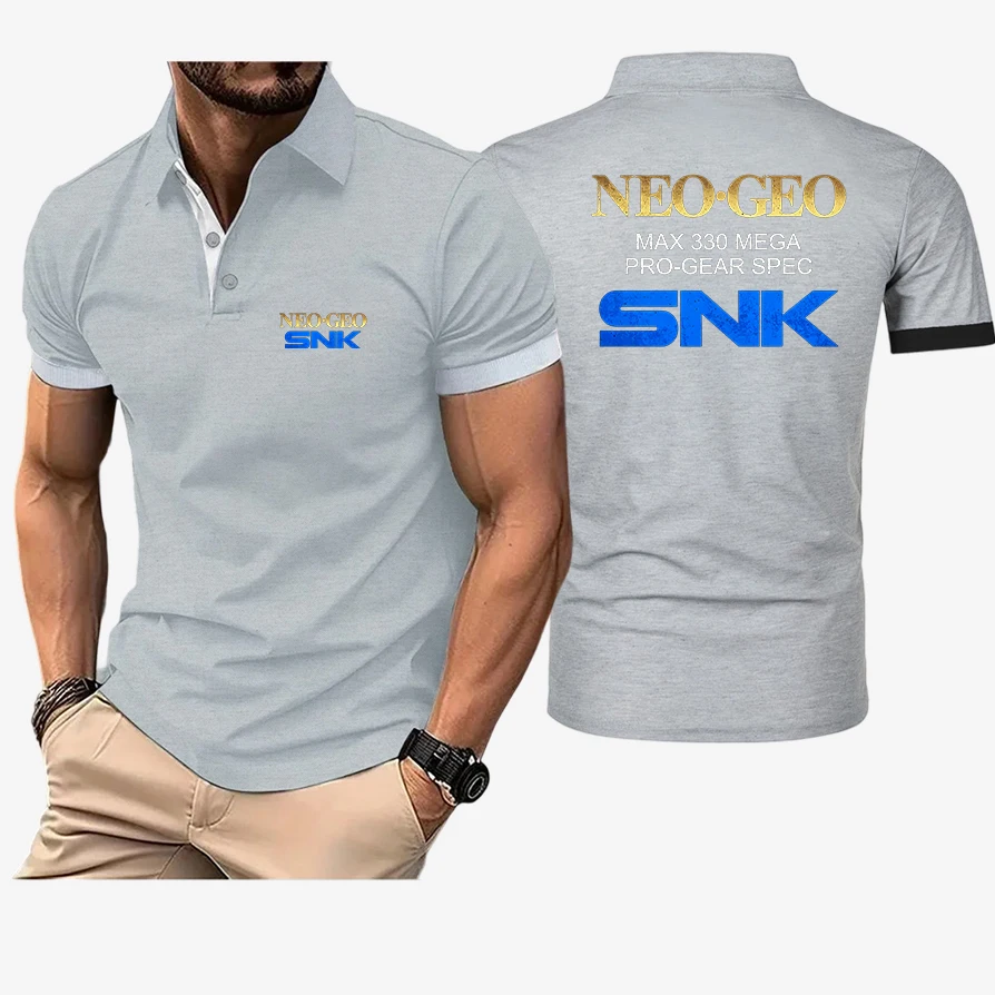 2026 Neo Geo Pro Gear Spec Graphics Logo Print Men's Pure Color Style Lightweight Polo Shirt Lapel Summer Breathable T-Shirt