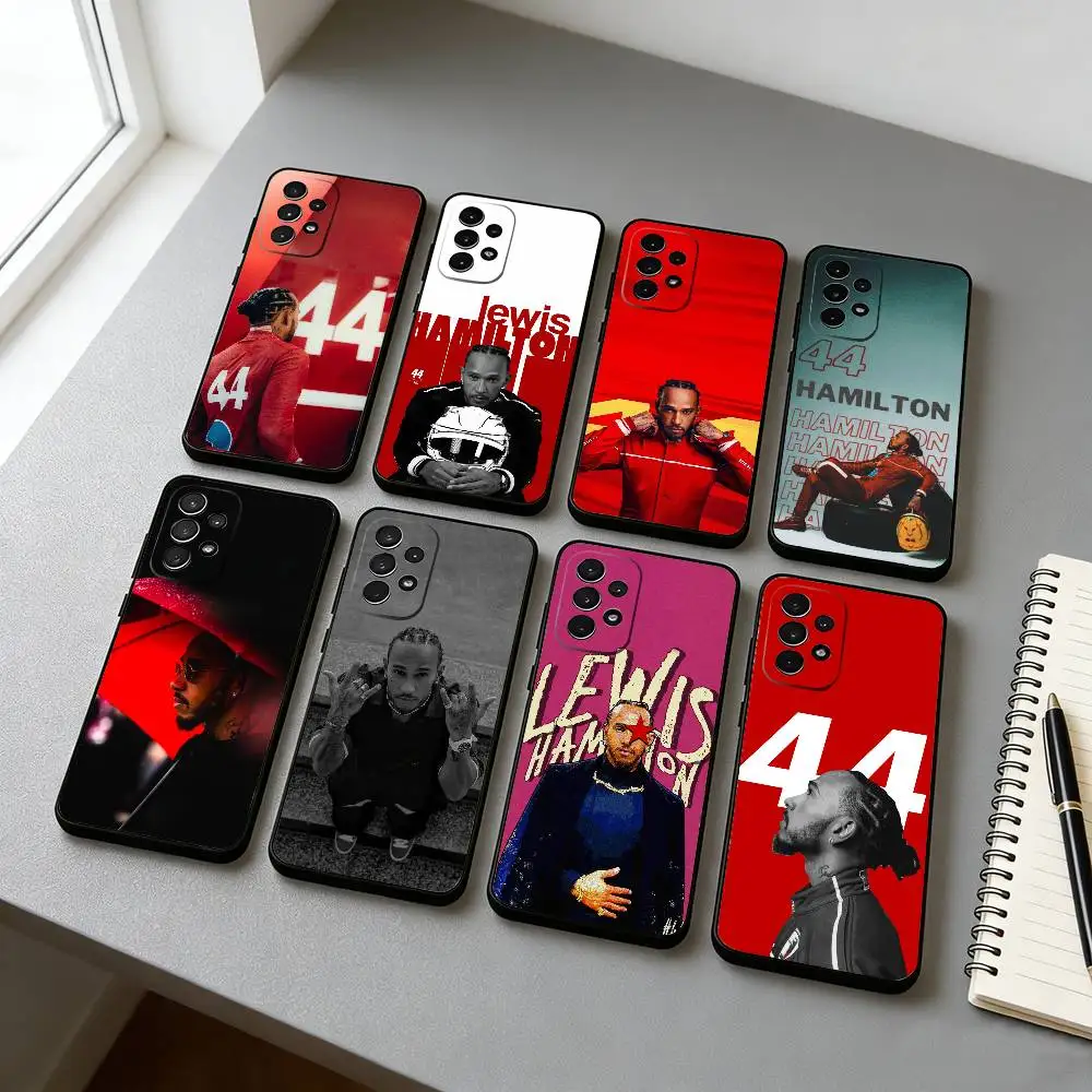 L-Lewis H-Hamilton 44 Racer Phone Case Black Silicone Soft For Samsung S25,S24,S21,S22,S23,S30,Ultra,S20,Plus,Fe,Lite