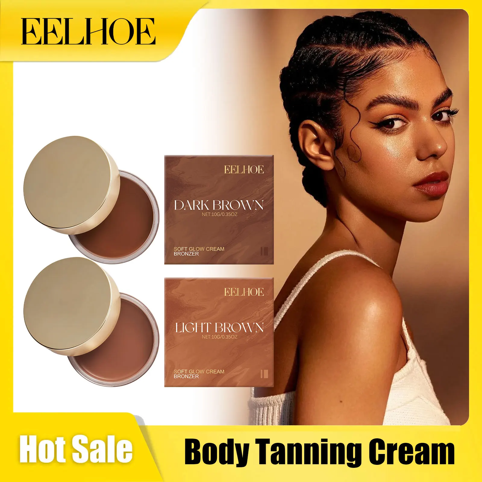 

Eelhoe Body Tanning Cream Nourishing Fake Tan Natural Skin Tone Absorb Sunlight Solarium Sexy Dark Tanning Accelerating Creams