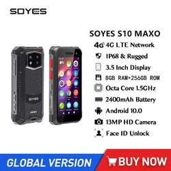 SOYES-Smartphone S10 Maxo Mini robuste, téléphone portable 4G, écran tactile 3.5 pouces, Octa Core, 6 Go, 8 Go, 256 Go, Android 11, déverrouillage par reconnaissance qualifiée ale, NDavid