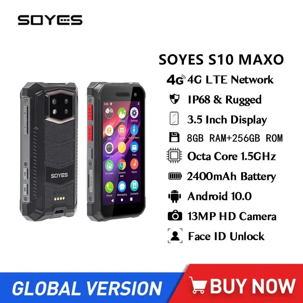 touch screen octa core 6gb 8gb mais 256gb android 11 soyes mini rugged smartphone face id unlock s10 maxo nfc 4g 35 01