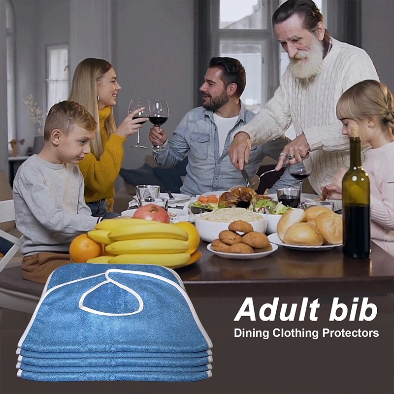 Anti-fouling Multi-purpose Elderly Drooling Napkin Rice Pocket Hemiplegic Eating Apron Adult Special Bibs