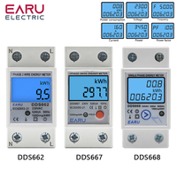 Single Phase LCD Digital Energy Meter Reset Zero kWh Voltage Current Power Consumption Counter Electric Wattmeter 220V Din Rail