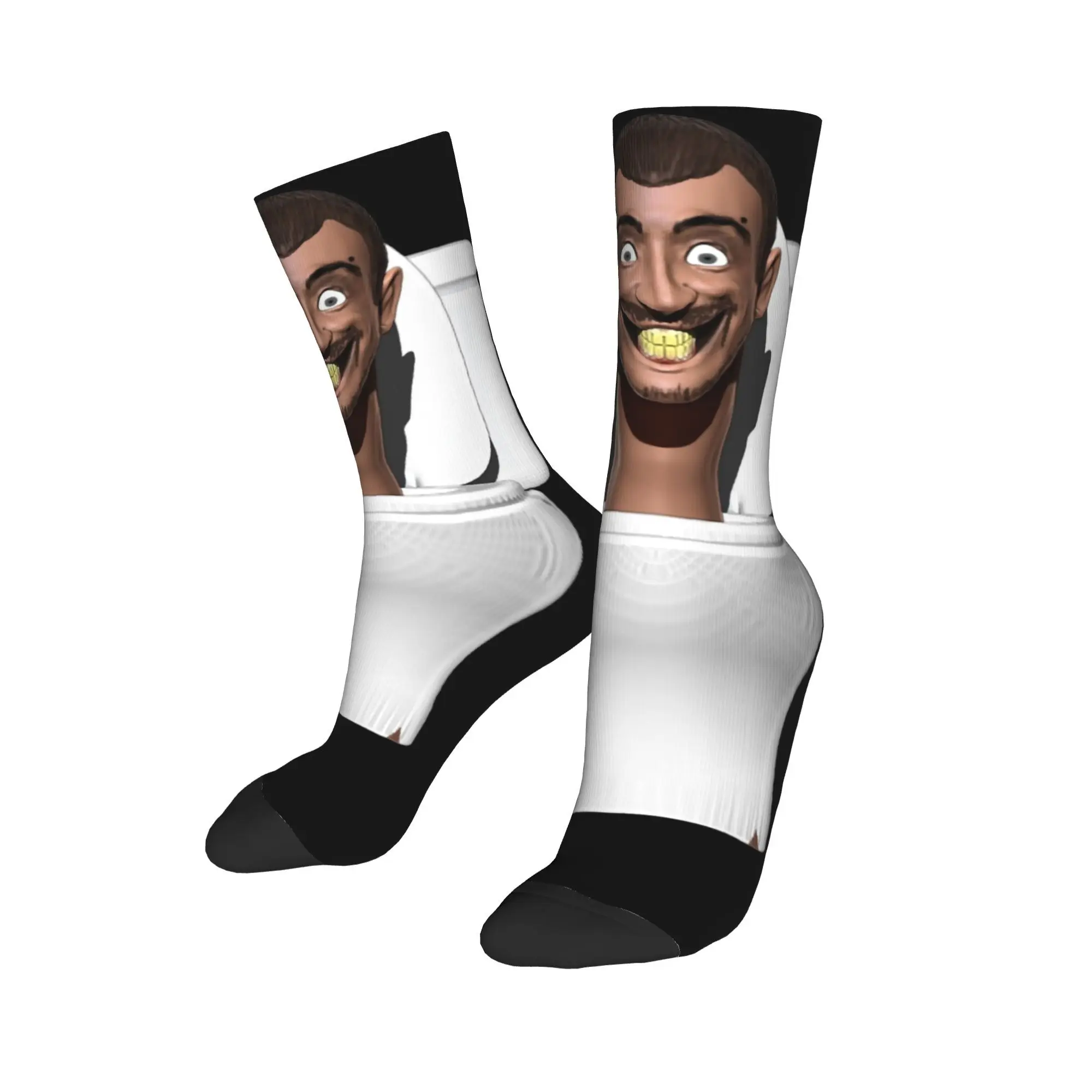 Fashion Women Men Crew Socks Funny Skibidi Toilet Meme Outfit Super Soft Dop Dop Sweat Absorbing Dress Socks