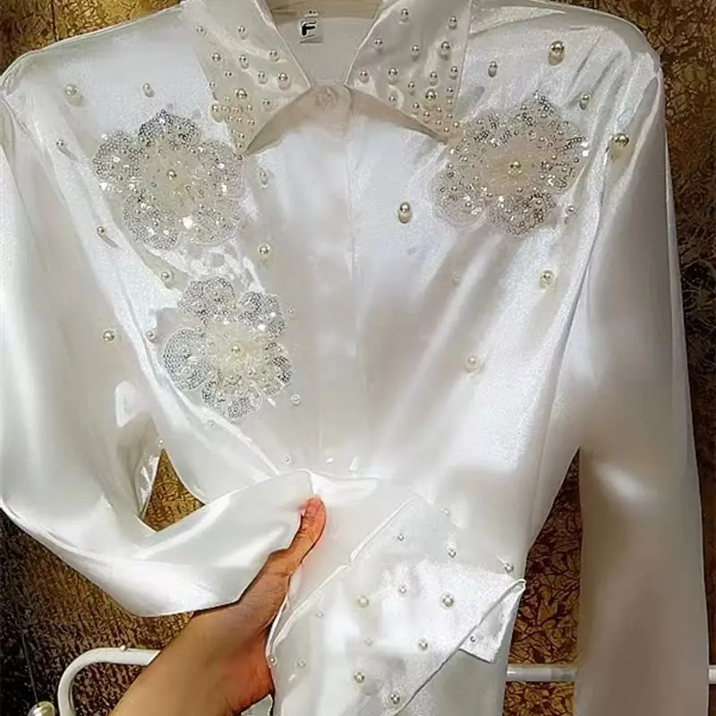 ÉPINE PARIS Pearl blouse white epine ❤︎ÉPINE PARIS Pearl blouse summer ver color: white, pink, blue