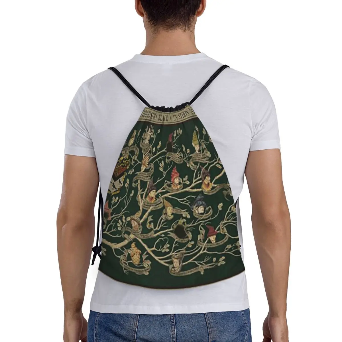 

Noble House Of Black Family Tree Backpacks Fashion Drawstring Bundle Pocket Sports Bag Book Bags for Man Woman School