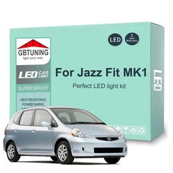 9Pcs Cars Accessories For Honda Jazz Fit MK1 2001 2002 2003 2004 2005 2006 2007 2008 Canbus Dome Trunk LED Interior Light Bulb