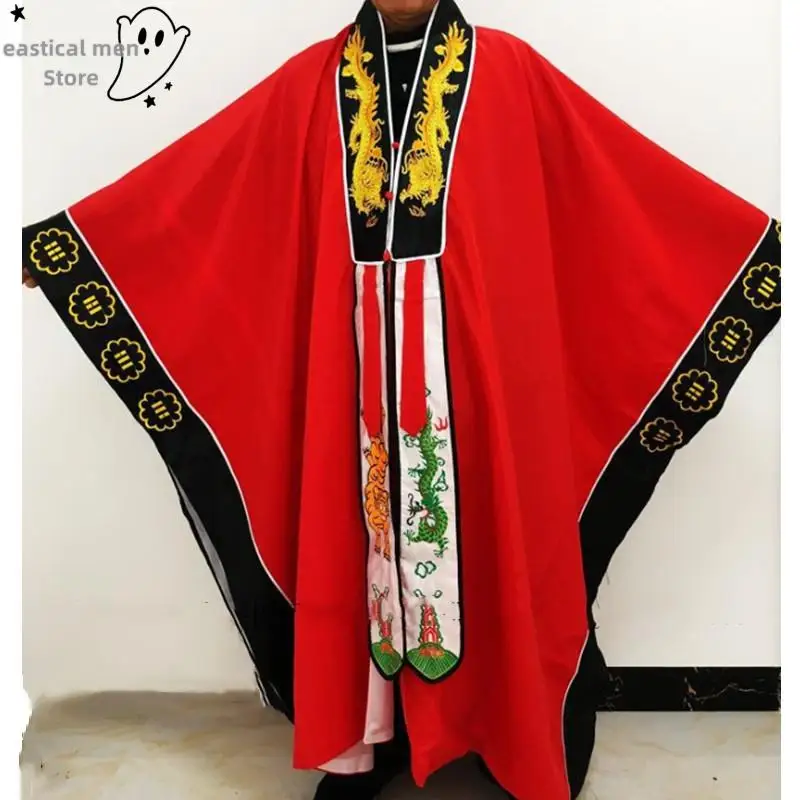 Chinese Taoist Costumes Men Women Taoist Leaders Clothes Tai Chi The Eight Diagrams Wudang Dragon Embroidery Collar Robe