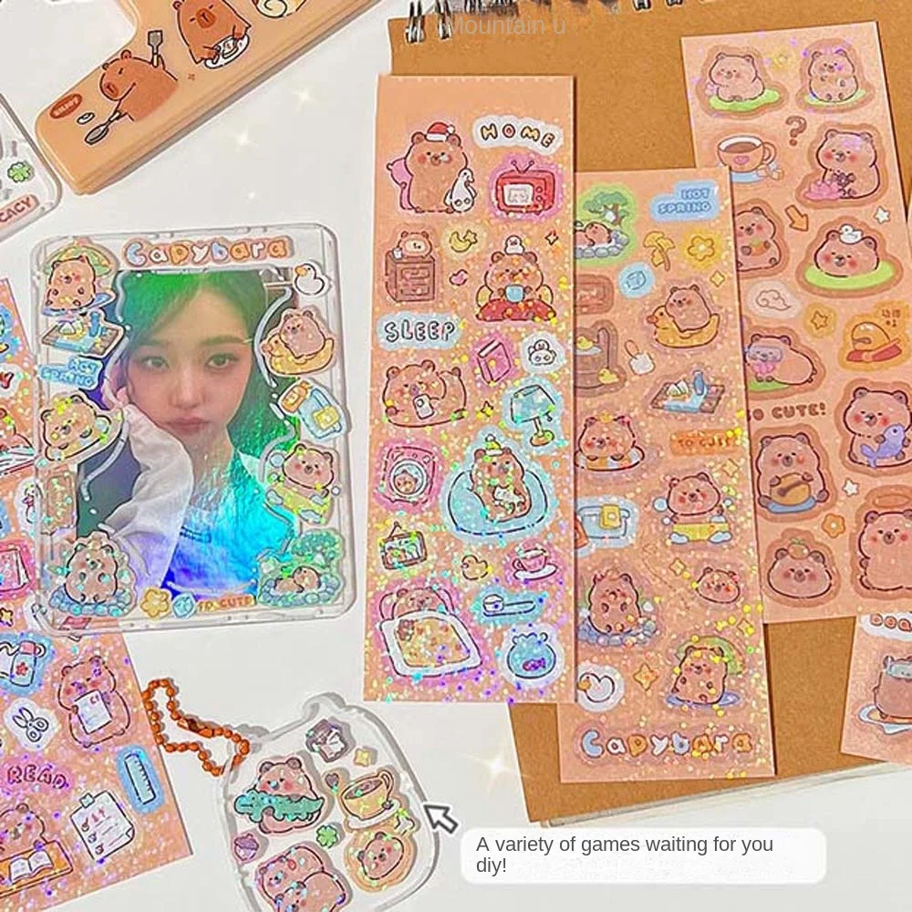 10Sheets School Supplies Capybara Stickers Capybara Cartoon Stickers Capybara Decoration Sticker Scrapbooking Animal