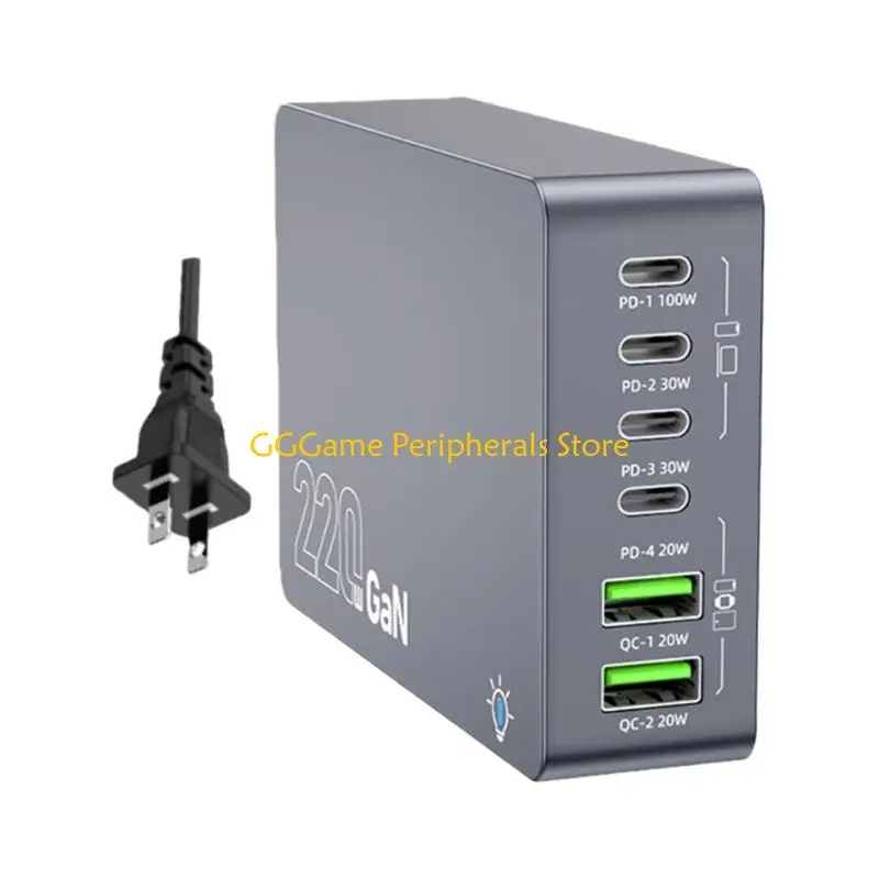 

U55B USB and Type C PD Fast Chargers Block for Phone Tablet Laptop Charging Brick Hub