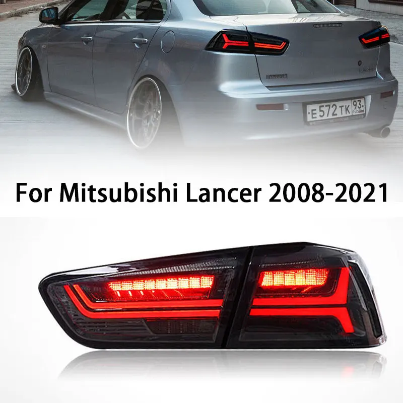 

Автомобильные светодиодные фонари, задние фонари для Mitsubishi Lancer и EVO X 2008-2021, динамическая анимация DRL с последовательностью, пара задних фонарей в сборе