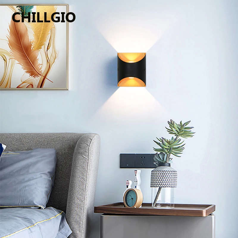 CHILLGIO Waterproof Outdoor Wall Lamps Patio Up Down Bright Corridor Led Home Decoration Sconces Modern Aluminum Interior Lights