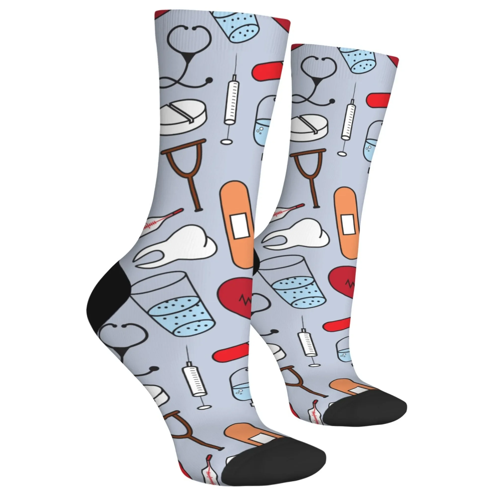 漫画医師看護師治療ツールプリントノベルティソックス原宿かわいい面白い靴下肌に優しいソフト快適な靴下ギフト