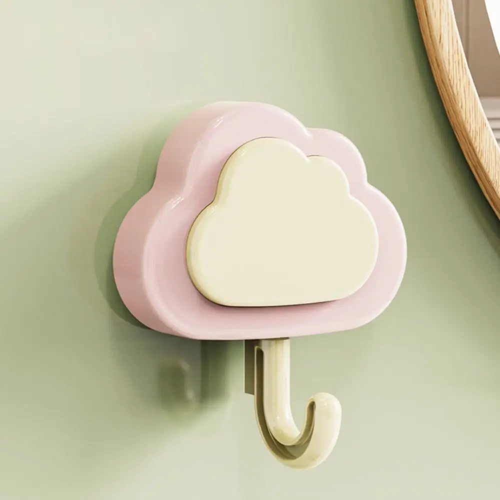 3 Pcs Coat Cloud Shape Cute Wall Hook Home Decoration Traceless Towel Hanger ABS Self Adhesive Key Holder Towel