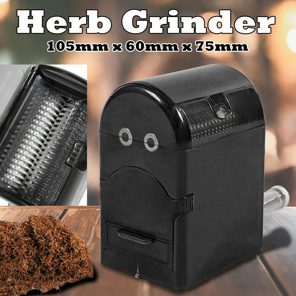 EVILSMOKING Herb Grinder Smoke Crusher Crank Pollinator Herb Grinder Spice Grinder Hand Cranked Clear Top Grinder with Drawer