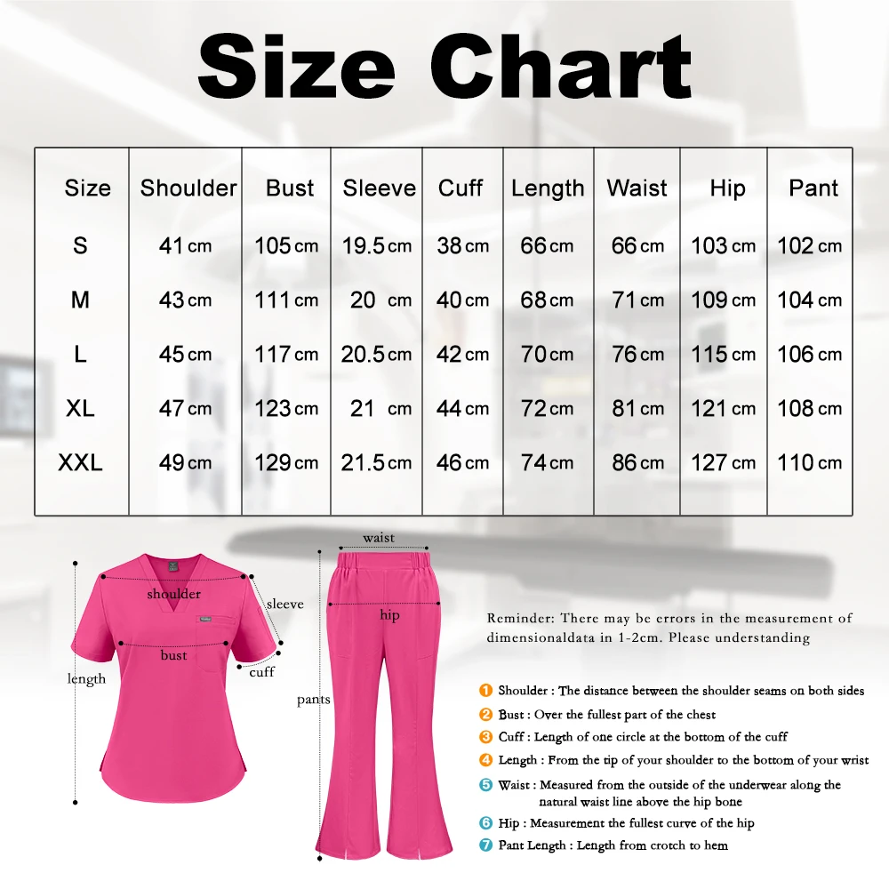 Fashion Hospital Multi-pocket Scrub Sets  Medical Blouses Bell-bottom Suit Elastic Breathable Nurse Uniforms Nursing Accessories